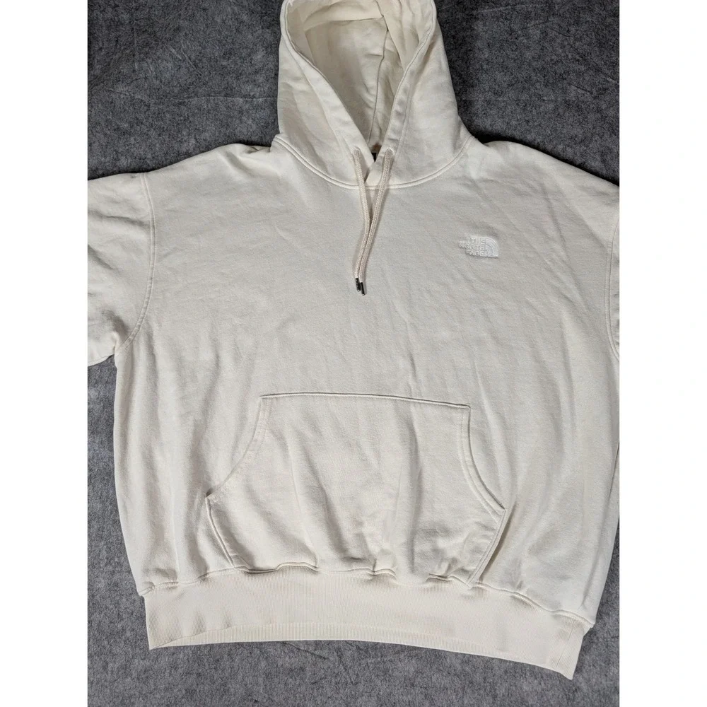 The‎ North Face Circular Design Hoodie Mens Cream Off White Pullover Sweatshirt